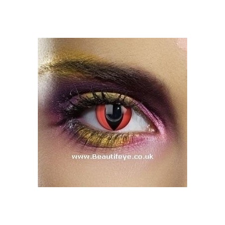 Red Cat Crazy Halloween Contact Lenses