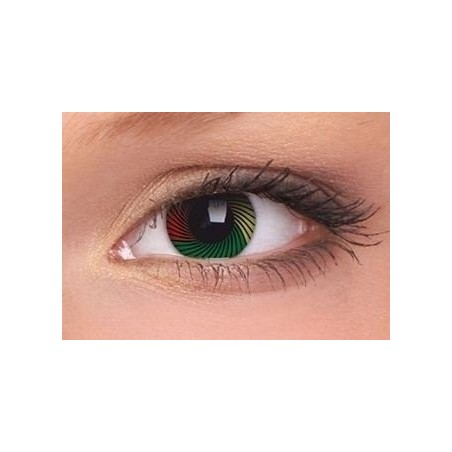 Rasta Tri Tone Flag Colours Yellow Green Red Crazy Colour Contact Lenses (1 Year)