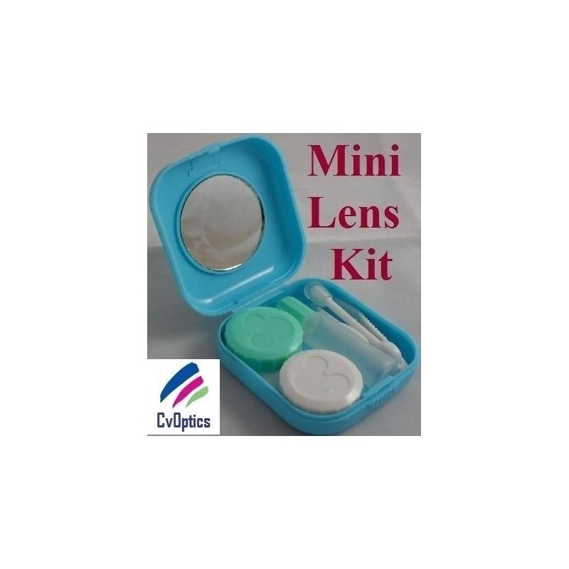 Kit de voyage pour mini lentilles de contact bleues