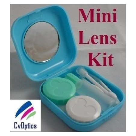 Kit de voyage pour mini lentilles de contact bleues