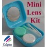 Kit de voyage pour mini lentilles de contact bleues