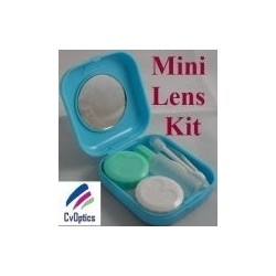 Kit de voyage pour mini lentilles de contact bleues