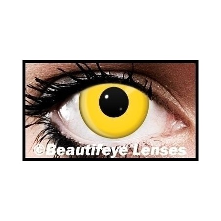 Yellow Block Funky Crazy Coloured Contact Lenses