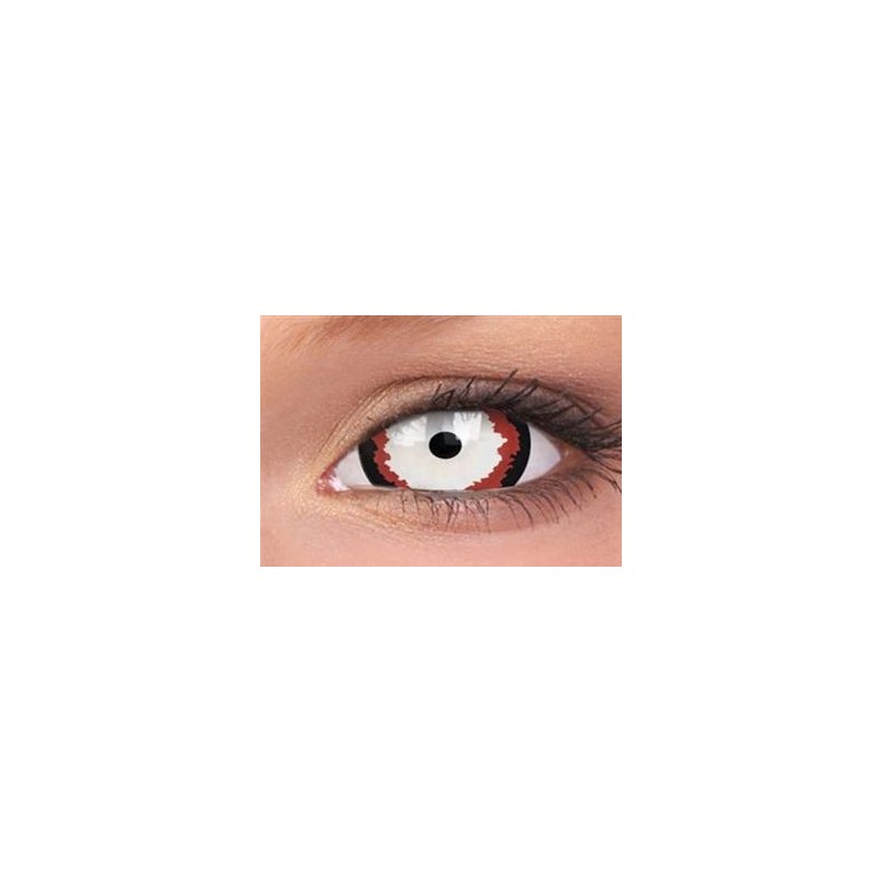 ColourVue Black Red White Minotaur Mini Sclera Coloured Contact Lenses (1 Year)