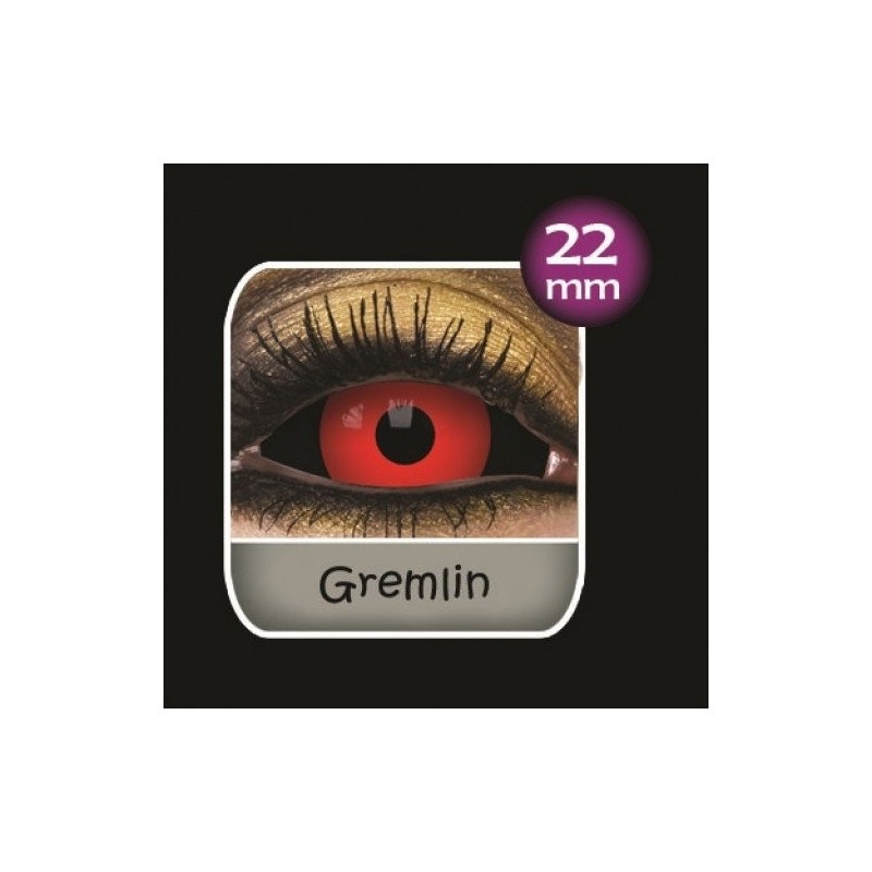 ColourVue Gremlin Black and Red Sclera Full Eye Contact Lenses 22mm (6 Month)