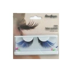 Stargazer Reusable False Eyelashes Blue,Pink & Green Feathers 62