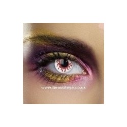 Trauma Blood Splat White Red Zombie Halloween Crazy Contact Lenses