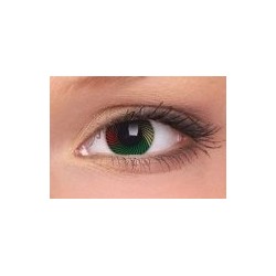 Rasta Tri Tone Flag Colours Yellow Green Red Crazy Colour Contact Lenses (1 Year)