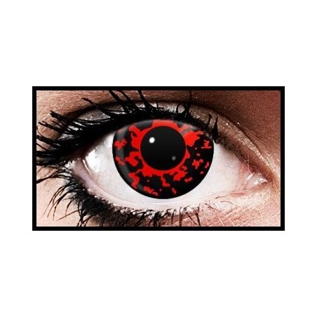 Demoneyez Red Black Lava Devil Crazy Coloured Contact Lenses (90 days)