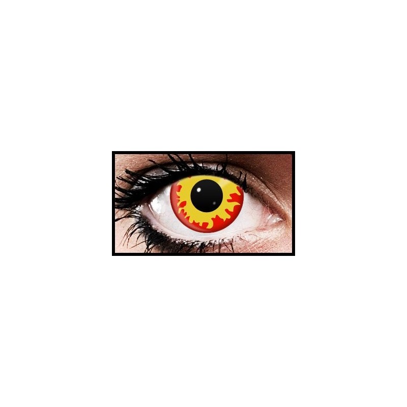 Yellow Red Fire Flame Eyez Crazy Coloured Contact Lenses (90 Days)