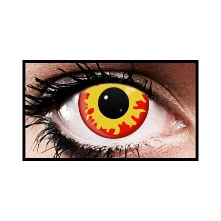 Yellow Red Fire Flame Eyez Crazy Coloured Contact Lenses (90 Days)