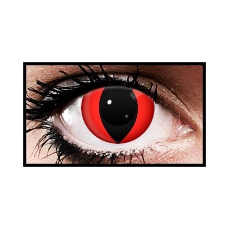 Vampire Eyes Red Cat Crazy Coloured Contact Lenses (90 Day)