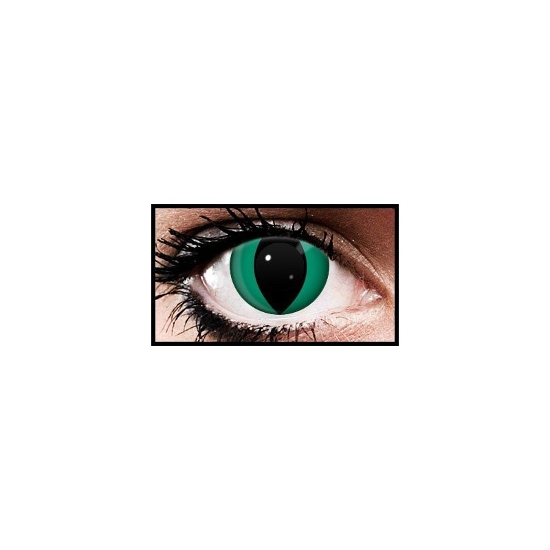 Green Cat Feline Crazy Coloured Contact Lenses (90 Days)