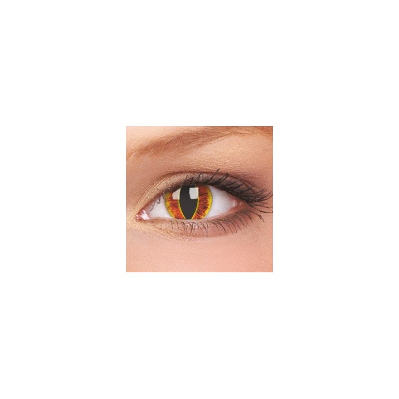 ColourVue Saurons Eye Dragon Reptile Red Orange Crazy Colour Contact Lenses (90 Day Wear)