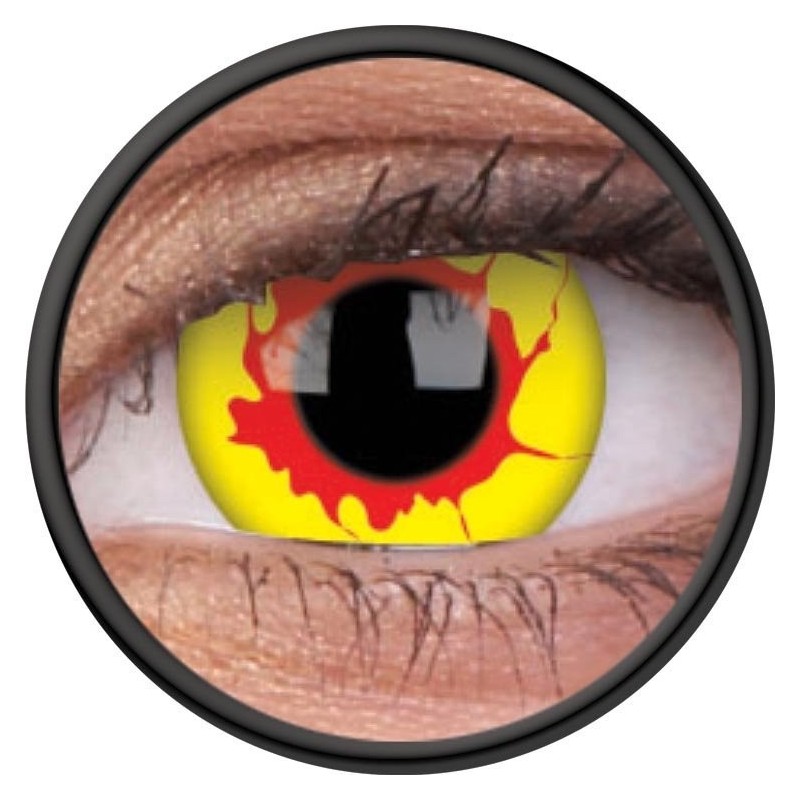 ColourVUE 1 Day Use Reignfire Yellow Red Crazy Halloween Coloured Contact Lenses