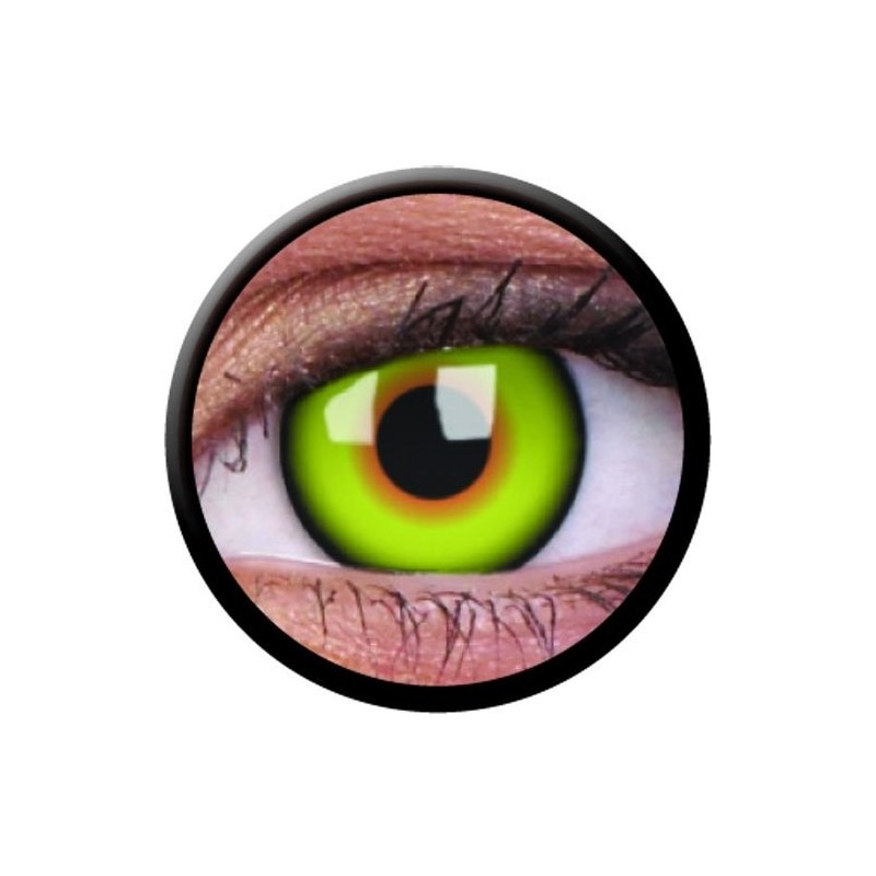 ColourVUE 1 Day Use Mad Hatter Green Yellow Crazy Halloween Coloured Contact Lenses