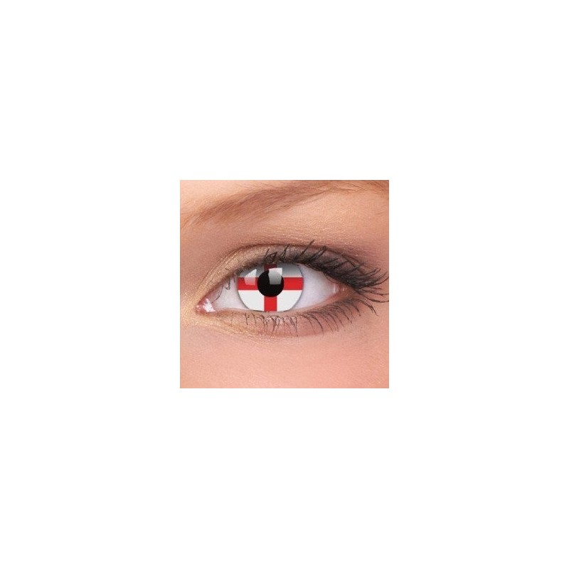 England Flag George Cross Crazy Colour Contact Lenses (1 Year Wear)