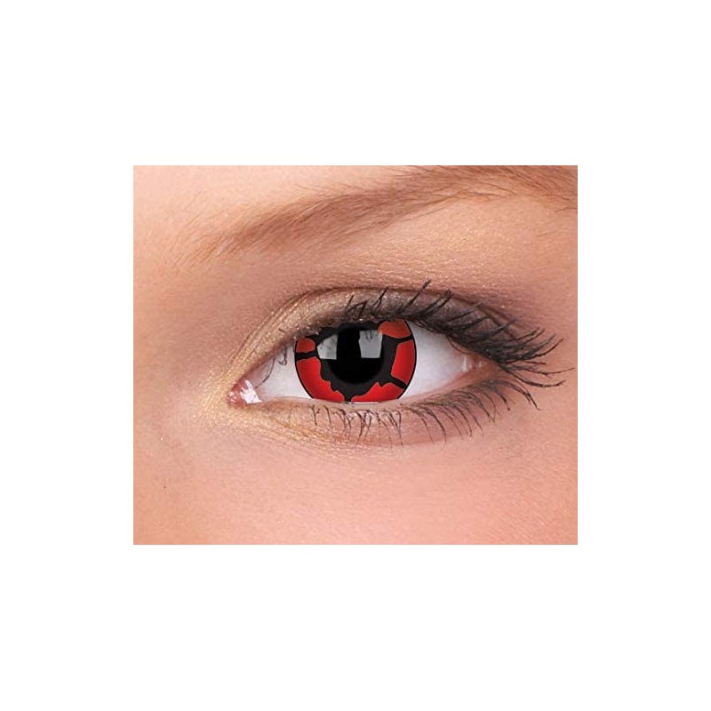 ColourVue Nightcrawler Red Black Crazy Clown Halloween Lenses (90 Day Wear)