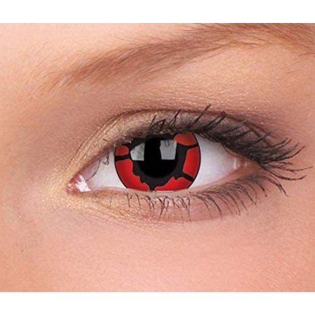 ColourVue Nightcrawler Red Black Crazy Clown Halloween Lenses (90 Day Wear)