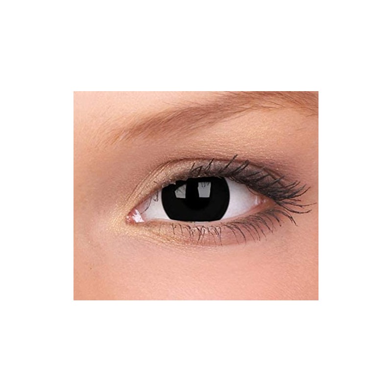 ColourVue Blind Eye Black (Pupil Cover)Halloween Contact Lenses (3 Month Wear)