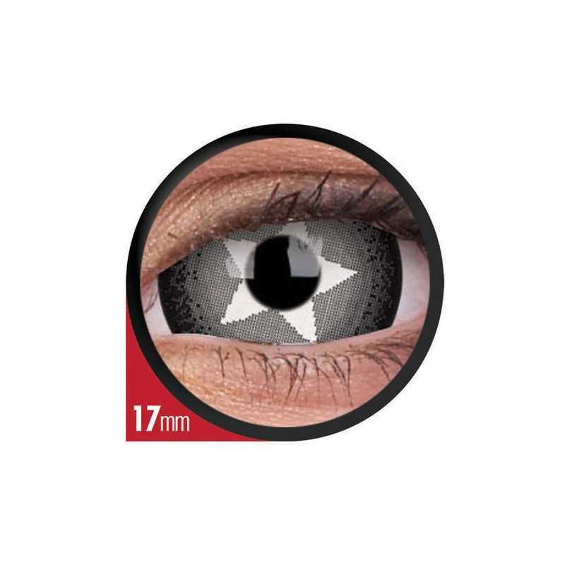 Stargazer Mini Sclera 17 mm Kontaktlinsen in Weiß und Schwarz (1 Jahr Tragedauer)