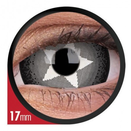 Stargazer Mini Sclera 17 mm Kontaktlinsen in Weiß und Schwarz (1 Jahr Tragedauer)