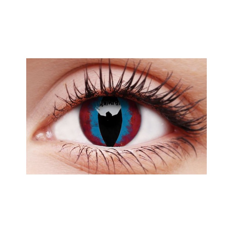 Dream Slayer Blue Red Lizard Crazy Colour Contact Lenses (1 Year Wear)