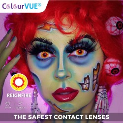 ColourVUE 1 Day Use Reignfire Yellow Red Crazy Halloween Coloured Contact Lenses