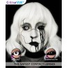 ColourVue Medusa Schwarz-Weiß-Sclera-Kontaktlinsen für das ganze Auge, 22 mm (6 Monate) & gratis Linsenbehälter