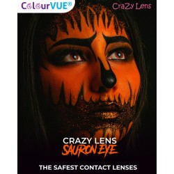 ColourVue Saurons Eye Dragon Reptile Red Orange Crazy Colour Contact Lenses (90 Day Wear)