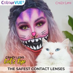 ColourVue – Gelbe Katzenaugen-Kontaktlinsen „Crazy Colour“ (3 Monate Tragezeit)