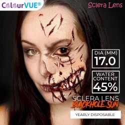 ColourVue Blackhole Sun Mini Sclera Coloured Contact Lenses (1 Year) 17mm