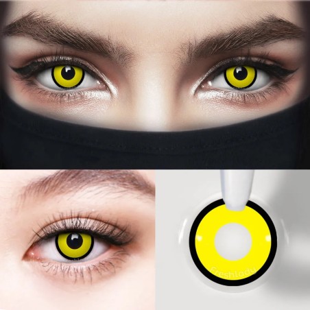 Freshlady Yellow Manson Black Mad Hatter Halloween Contact Lenses