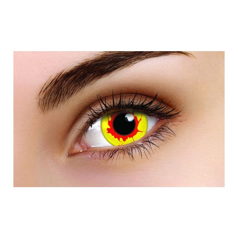 Yellow & Red Bloodshot Reignfire Crazy Coloured Contact Lenses (1 Year Wear)