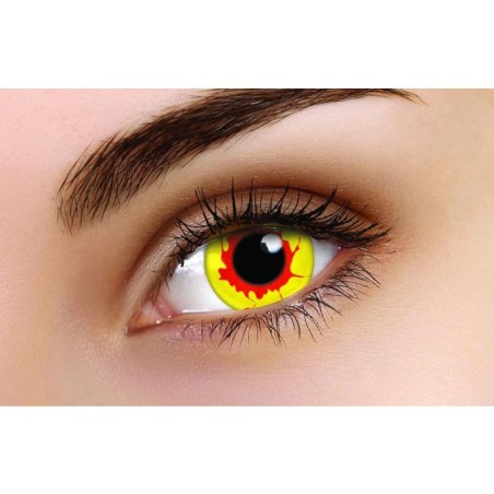 Yellow & Red Bloodshot Reignfire Crazy Coloured Contact Lenses (1 Year Wear)