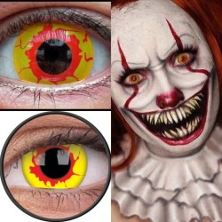 Yellow & Red Bloodshot Reignfire Crazy Coloured Contact Lenses (1 Year Wear)