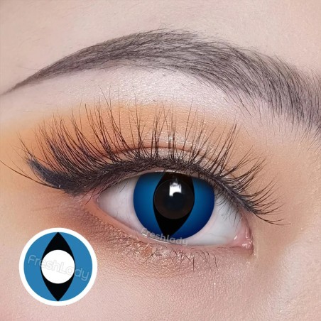 Fresh Lady Crazy Cheshire Blue Cat Eye Contact Lenses