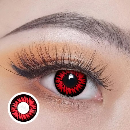 Enchanted Red Black Wolf Crazy Coloured Contact Lenses