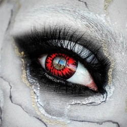 Enchanted Red Black Wolf Crazy Coloured Contact Lenses