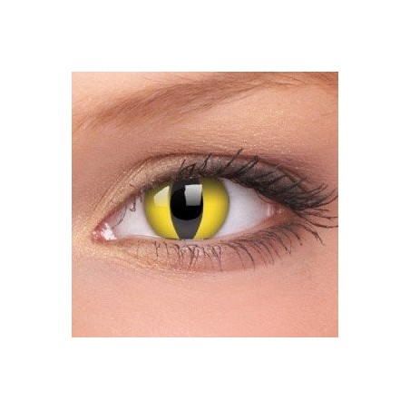 ColourVue Yellow Cat Eye Crazy Colour Contact Lenses (3 Month Wear))