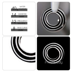 Black & White Spiral Halloween Cosplay Anime Contact Lenses