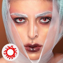 Freshlady Trauma Blood Splat White Red Zombie Crazy Contact Lenses