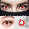 Freshlady Trauma Blood Splat White Red Zombie Crazy Contact Lenses