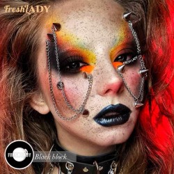 Freshlady Black Block Halloween Coloured Contact Lenses