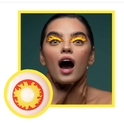 Yellow Red Fire Flame Eyez Crazy Coloured Contact Lenses (90 Days)