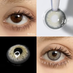 FreshLady Cloudy Veil Grey Coloured Contact Lenses Yearly