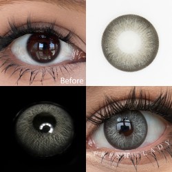 FreshLady Mist Storm Grey Coloured Contact Lenses Yearly