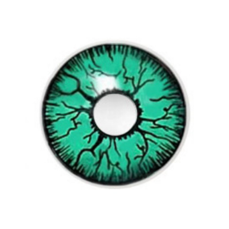 Crazy Goblin Aqua Green Black Veins Halloween Contact Lenses