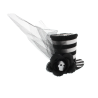 Black White Striped Top Hat Halloween Fascinator Hair Clip Skull Rose & Veil