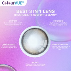 ColourVUE Raya Grey Half Tone Grey/Brown Premium 1 Month Wear Contact Lenses